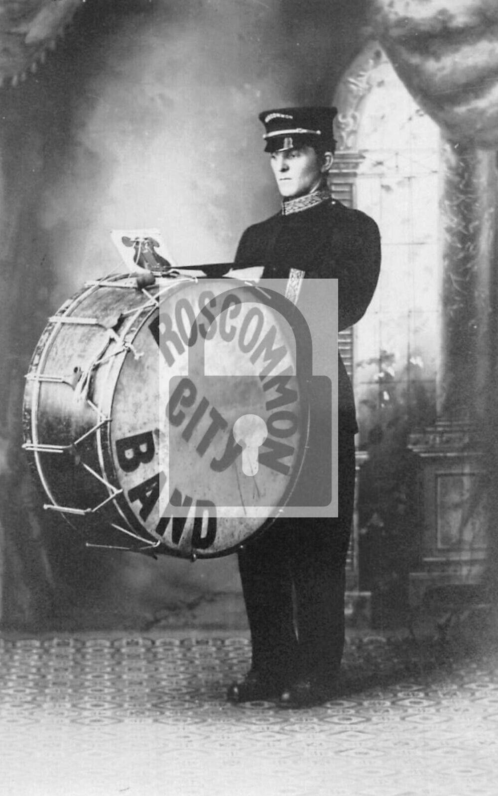 Roscommon City Band Drummer Michigan MI Reprint Postcard