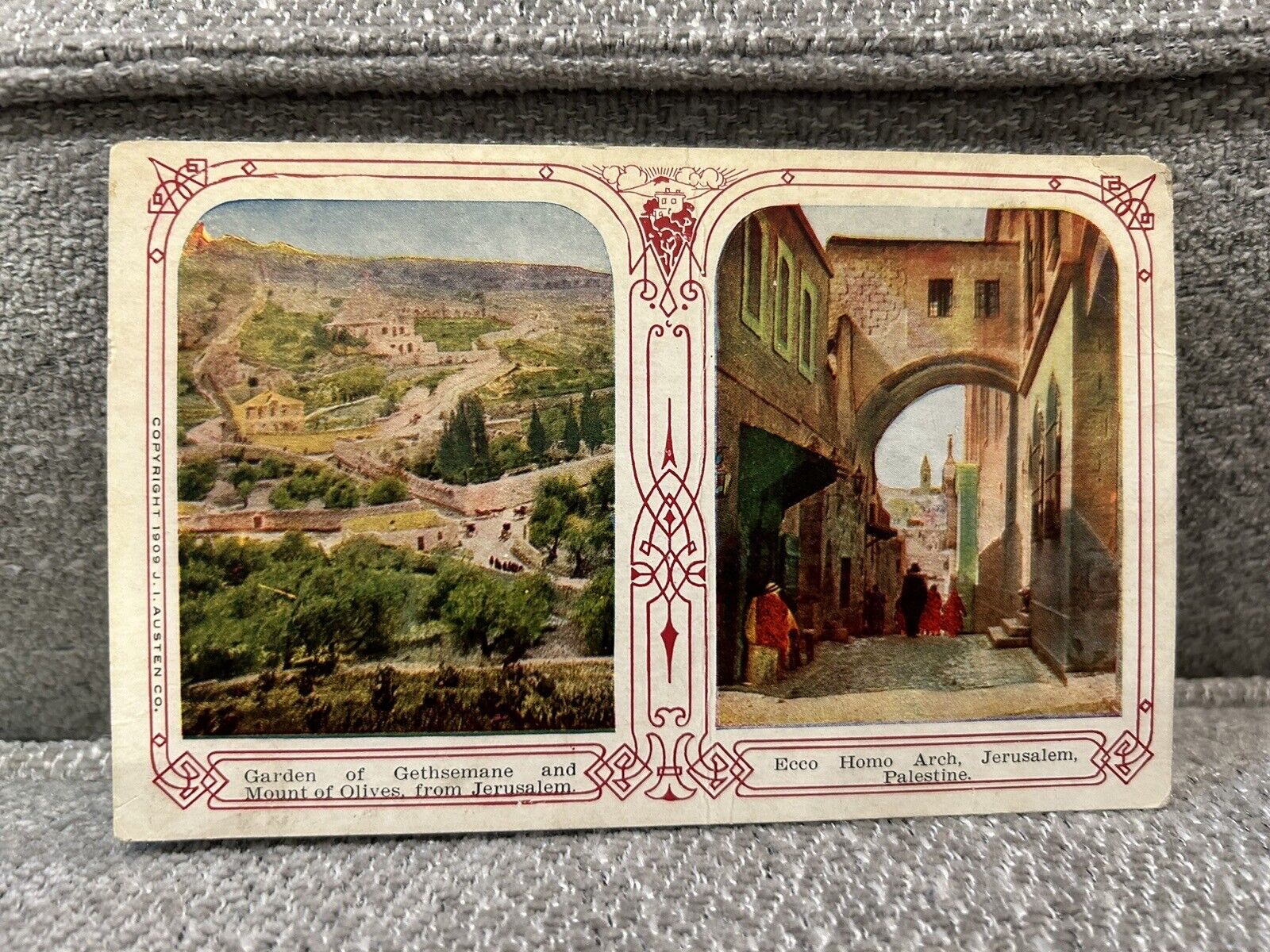 Jerusalem Garden Of Gethsemane And Mount Of Olives 1910s Postcard 