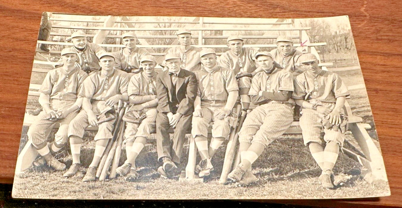 VINTAGE 1918  WESLEYAN COLLEGE BASEBALL  REAL PHOTO POST CARD VERY RARE