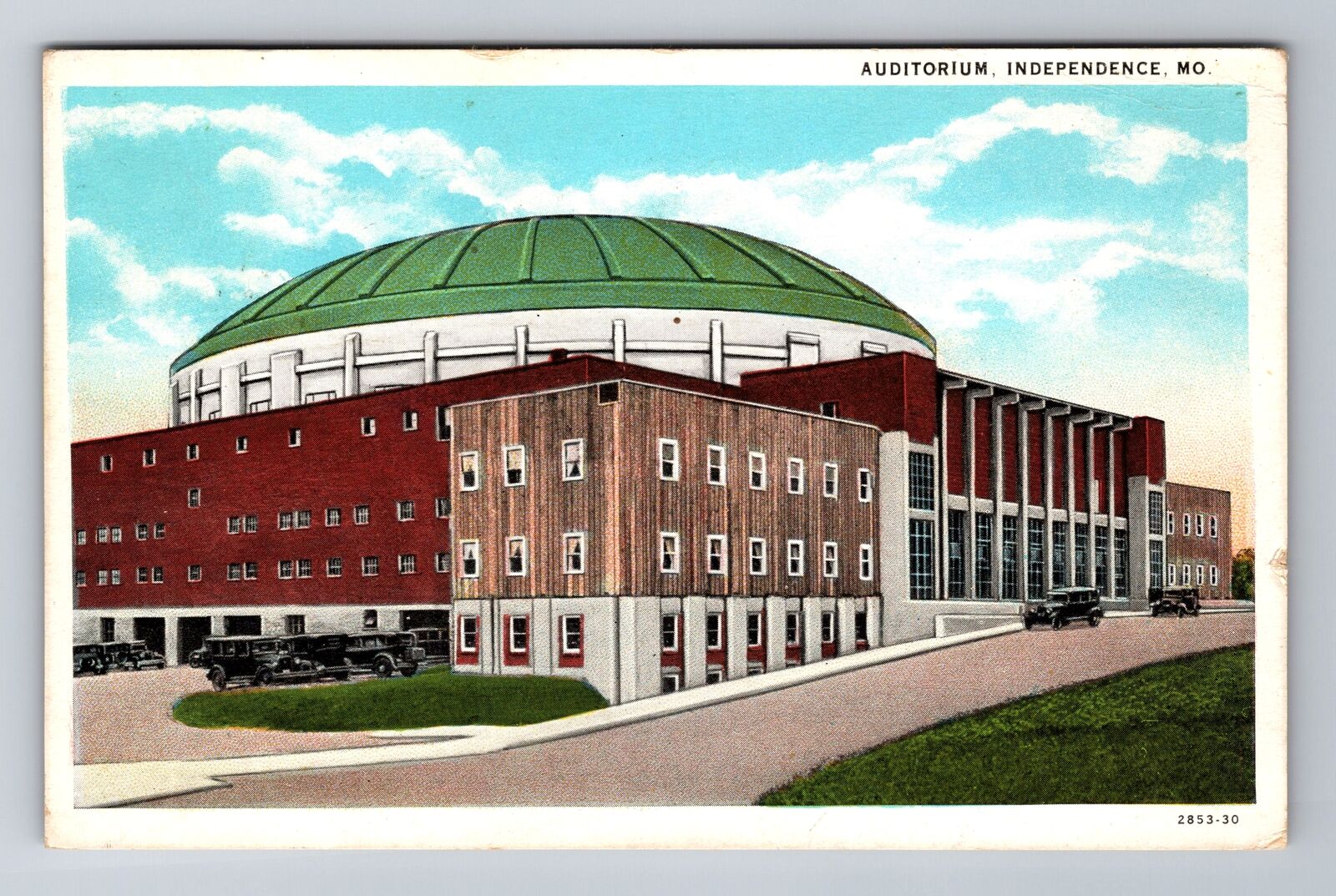 Independence MO-Missouri, Auditorium, Antique Vintage c1934 Souvenir Postcard