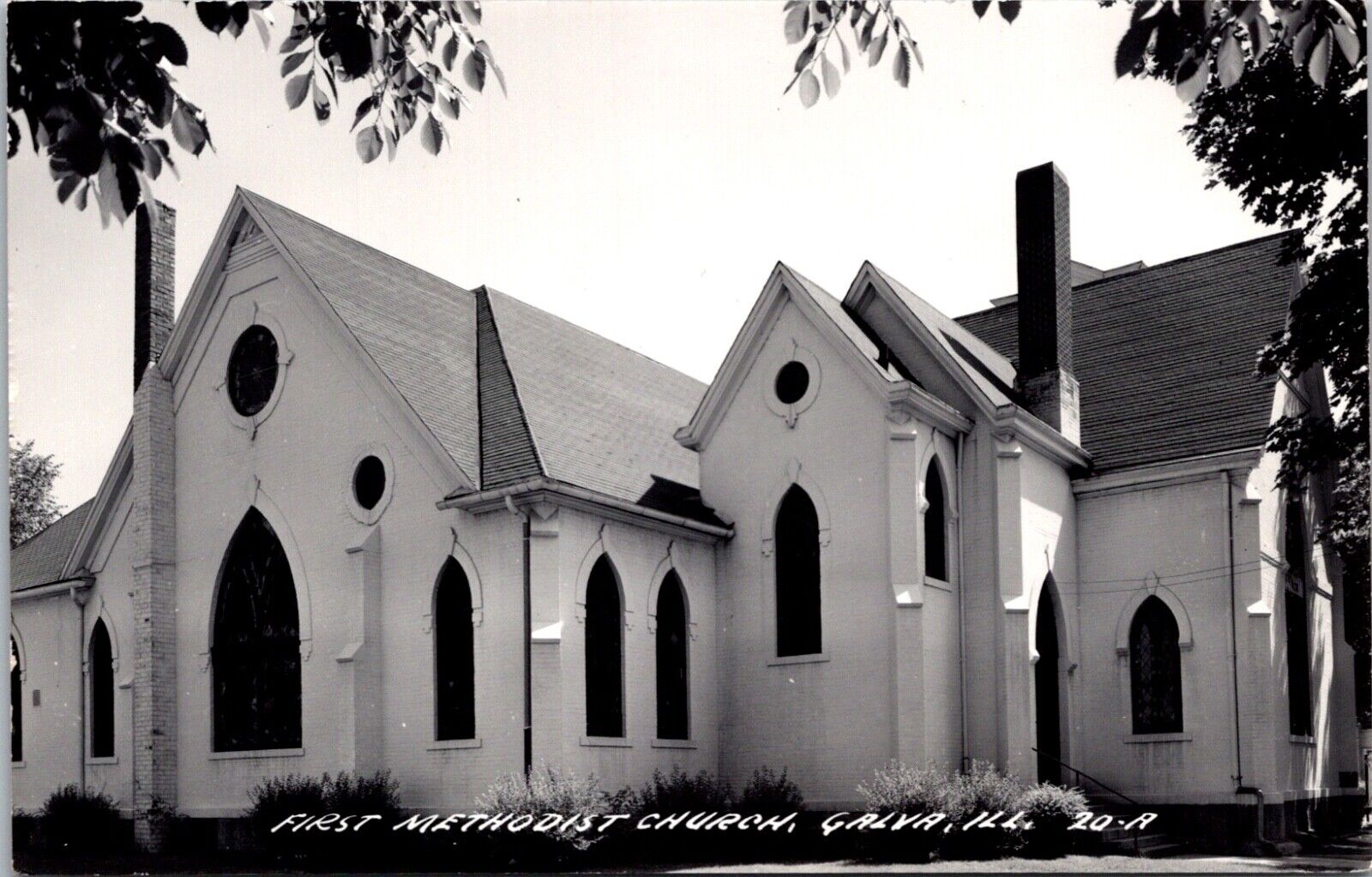 RPPC Galva, IL First Methodist Church Postcard
