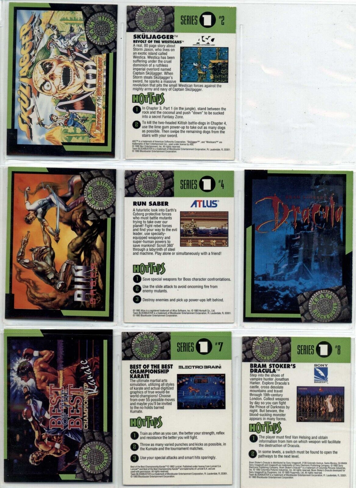 1993 Team Blockbuster - Video Games card lot [16 cards]