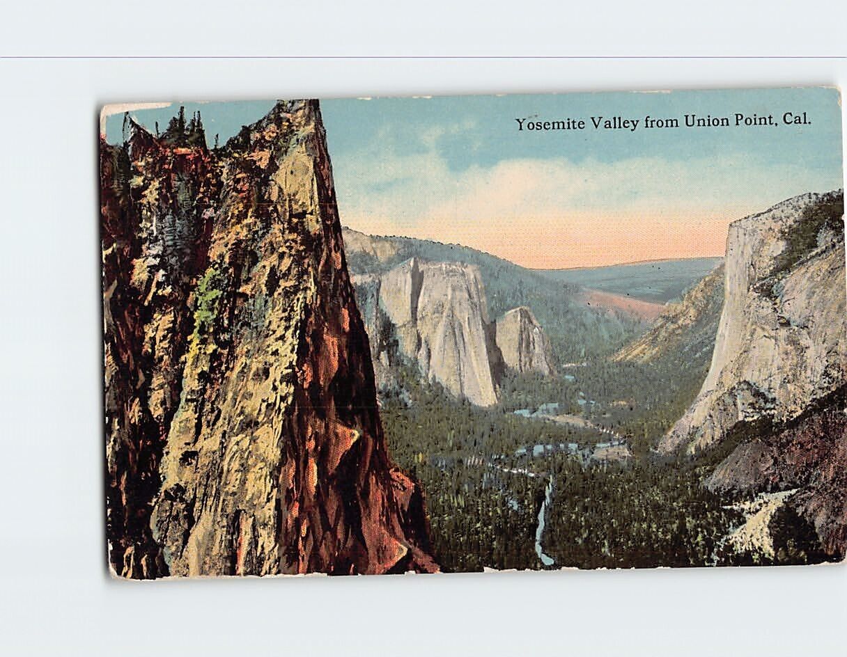 Postcard Yosemite Valley from Union Point California