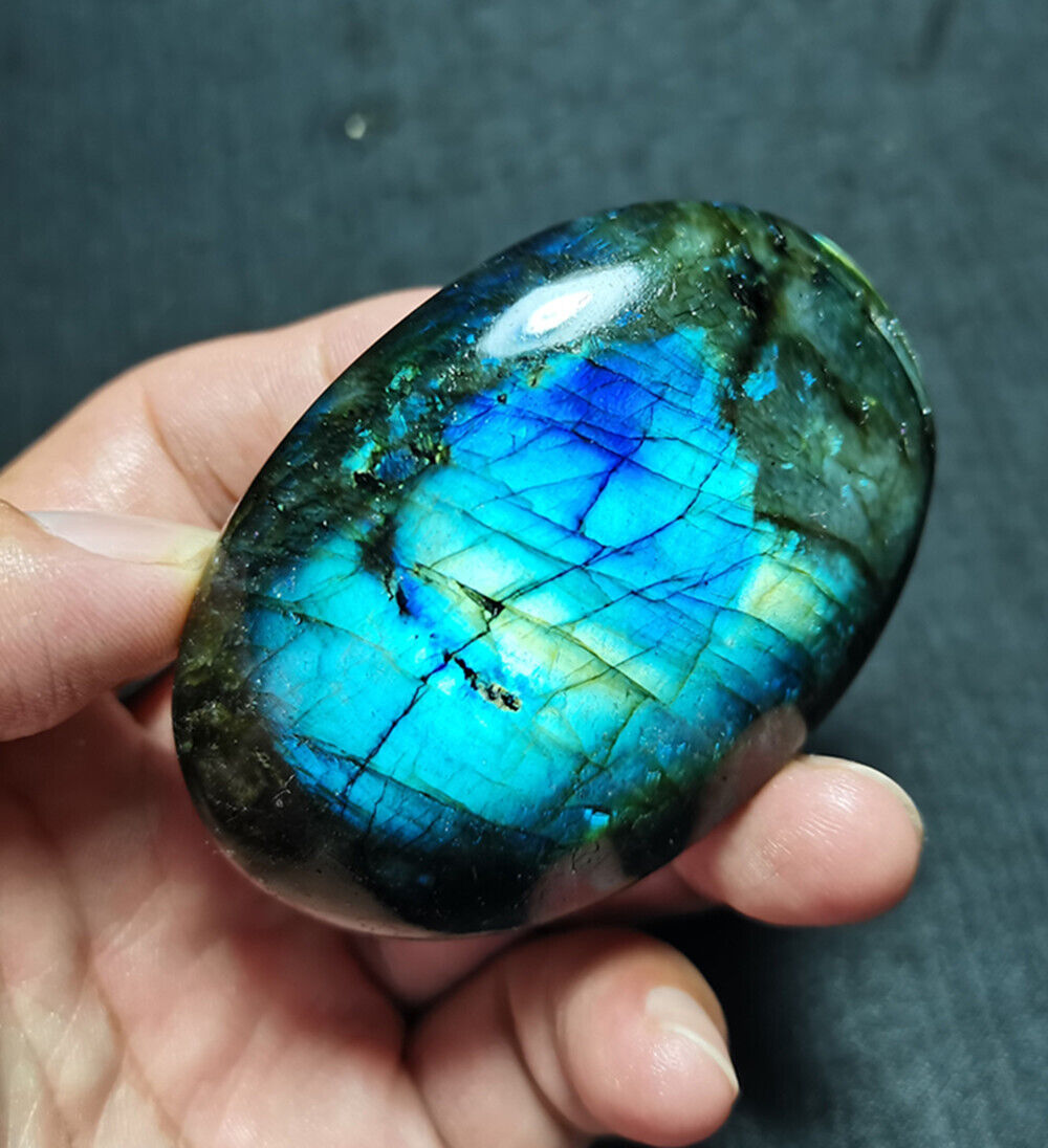 TOP 111 G-Natural-Labradorite-Crystal-Rough-Polished-Point-From-DD23