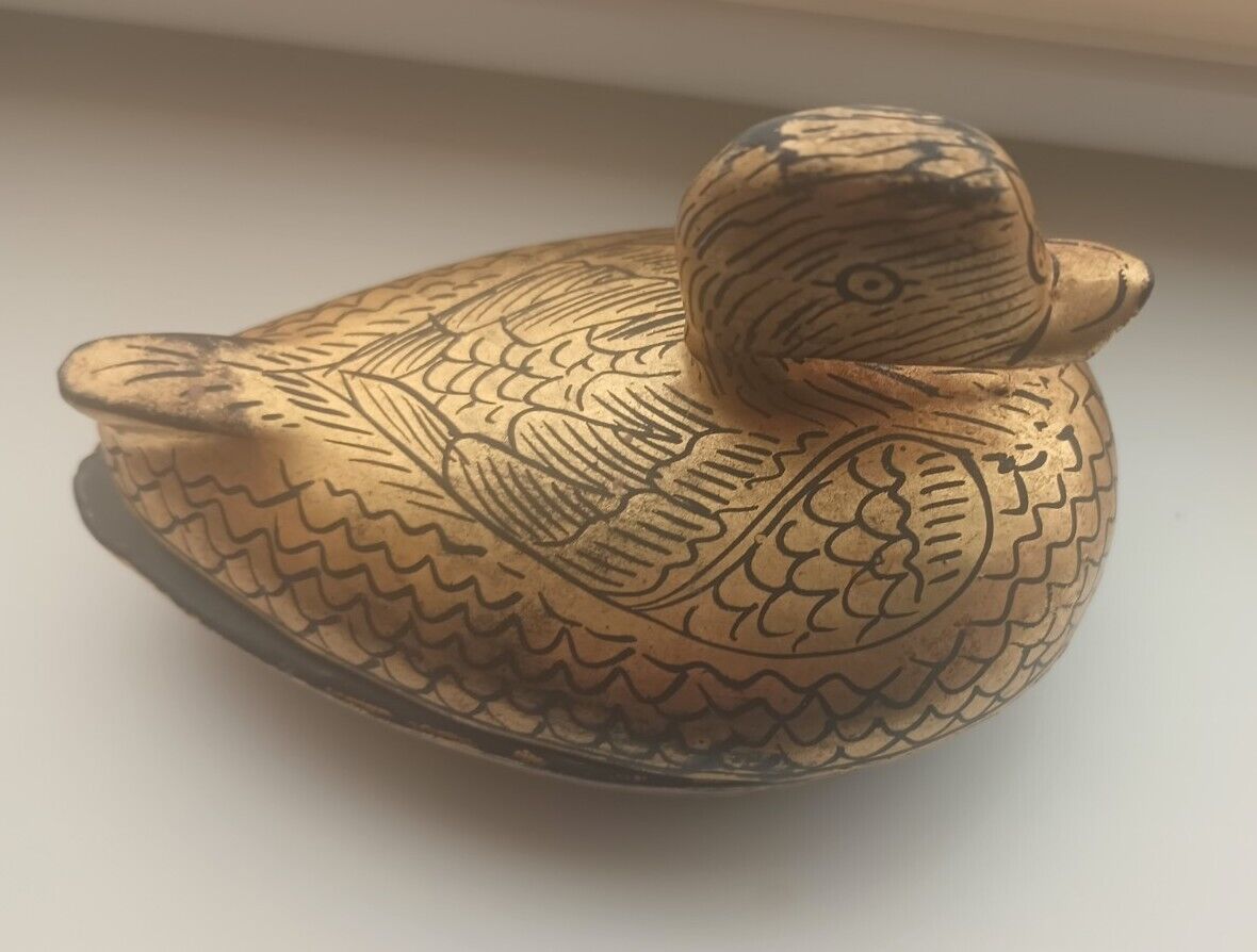 Vintage Wooden Duck Ring Box