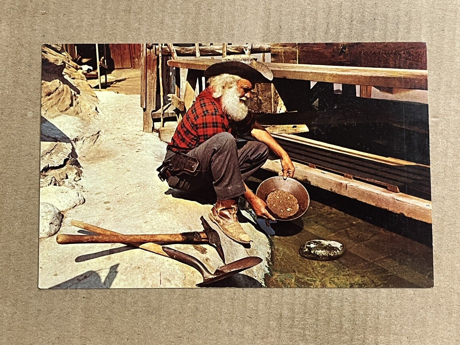 Postcard California CA Knotts Berry Farm Prospector Panning for Gold Vintage PC