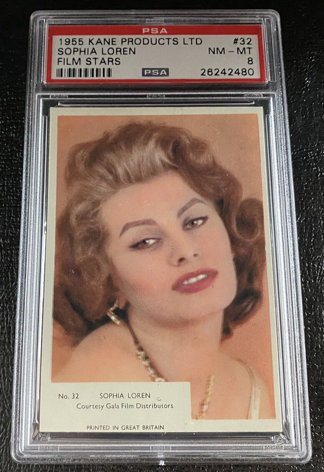 PSA 8 1955 Kane Products LTD Sophia Loren Highest Graded Card Film Stars UK 50s