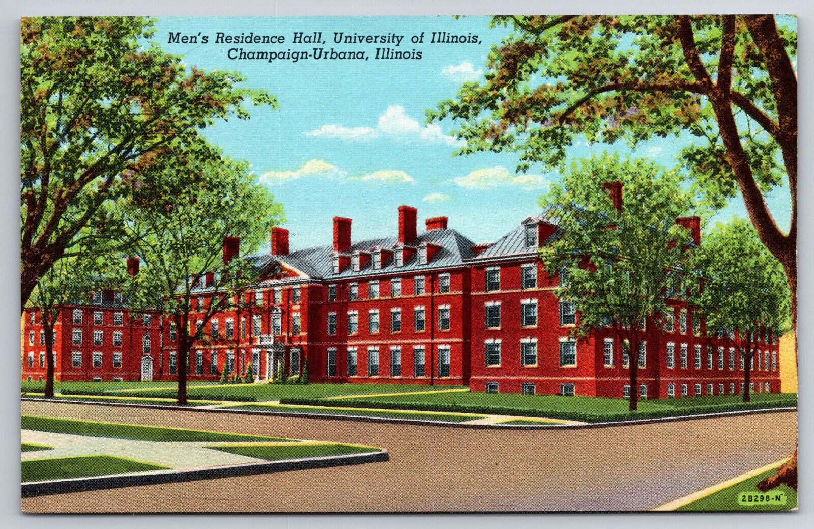 A779 Vintage Postcard University Of IIlinois Mens Residence Hall Champaign