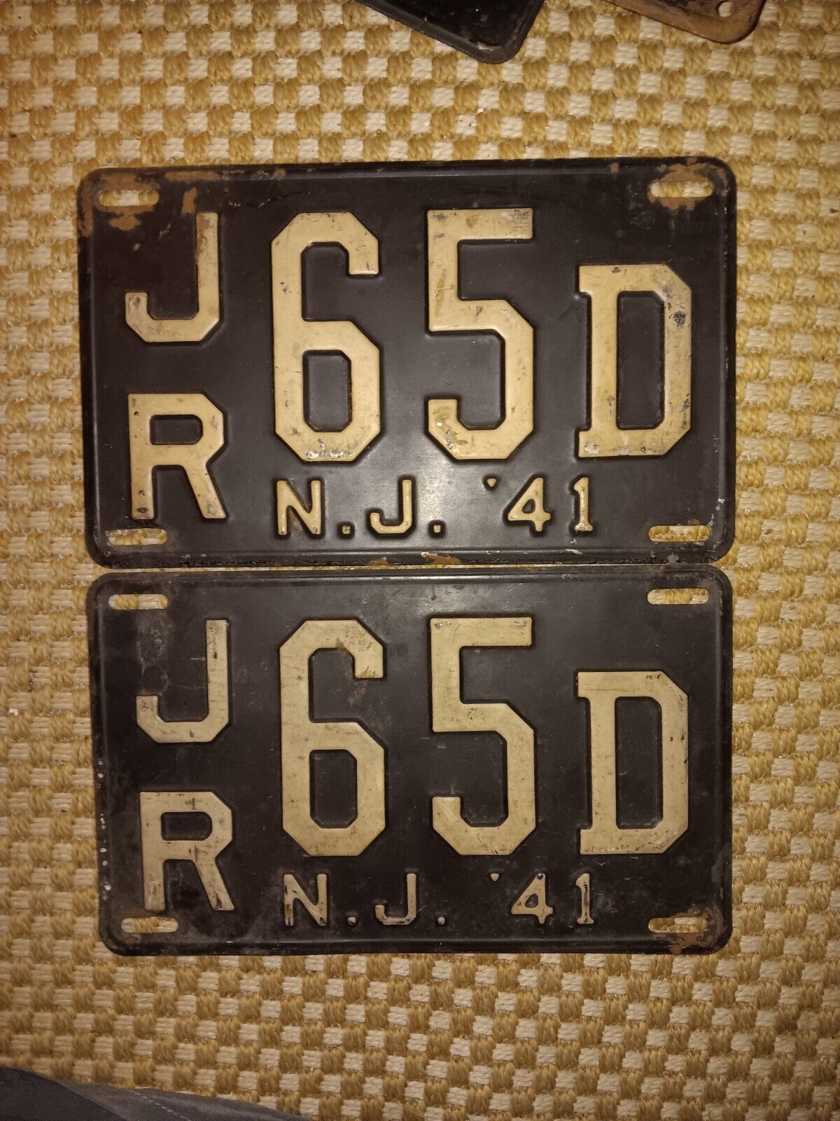 1941 New Jersey License Plate Antique Vintage Collectable Rat Rod Tag Automotive
