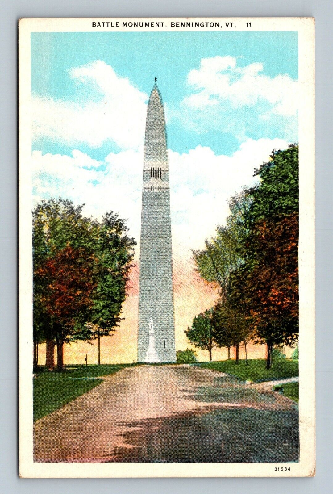 The Battle Monument at Bennington Center Vermont postcard