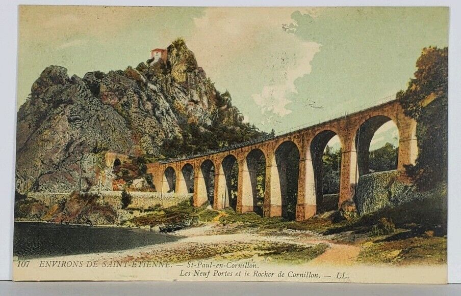 France ENVIRONS DE SAINT ETIENNE 1908 Railroad Bridge Postcard K12