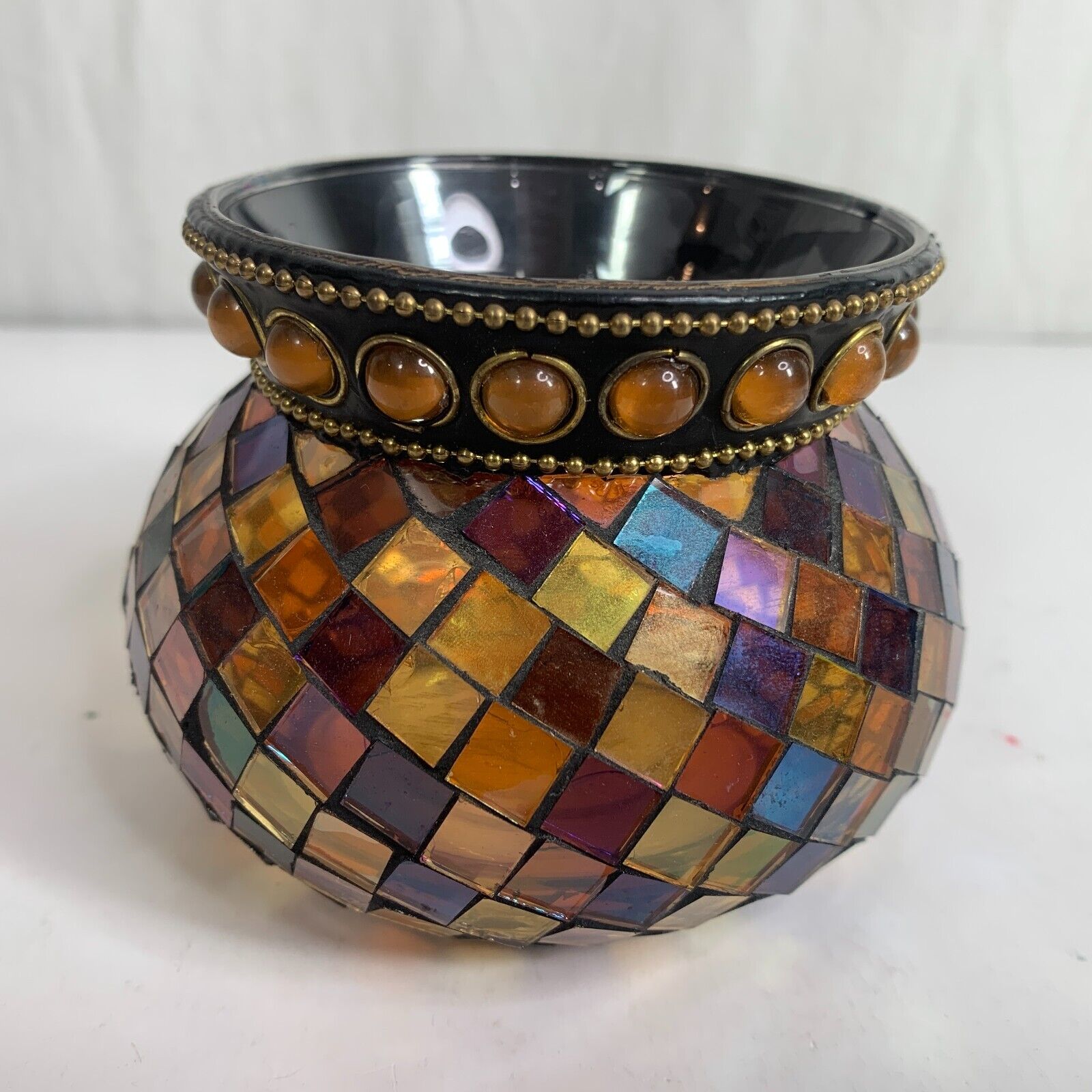 Partylite Global Fusion Glass Mosaic Votive Candle Holder 3\