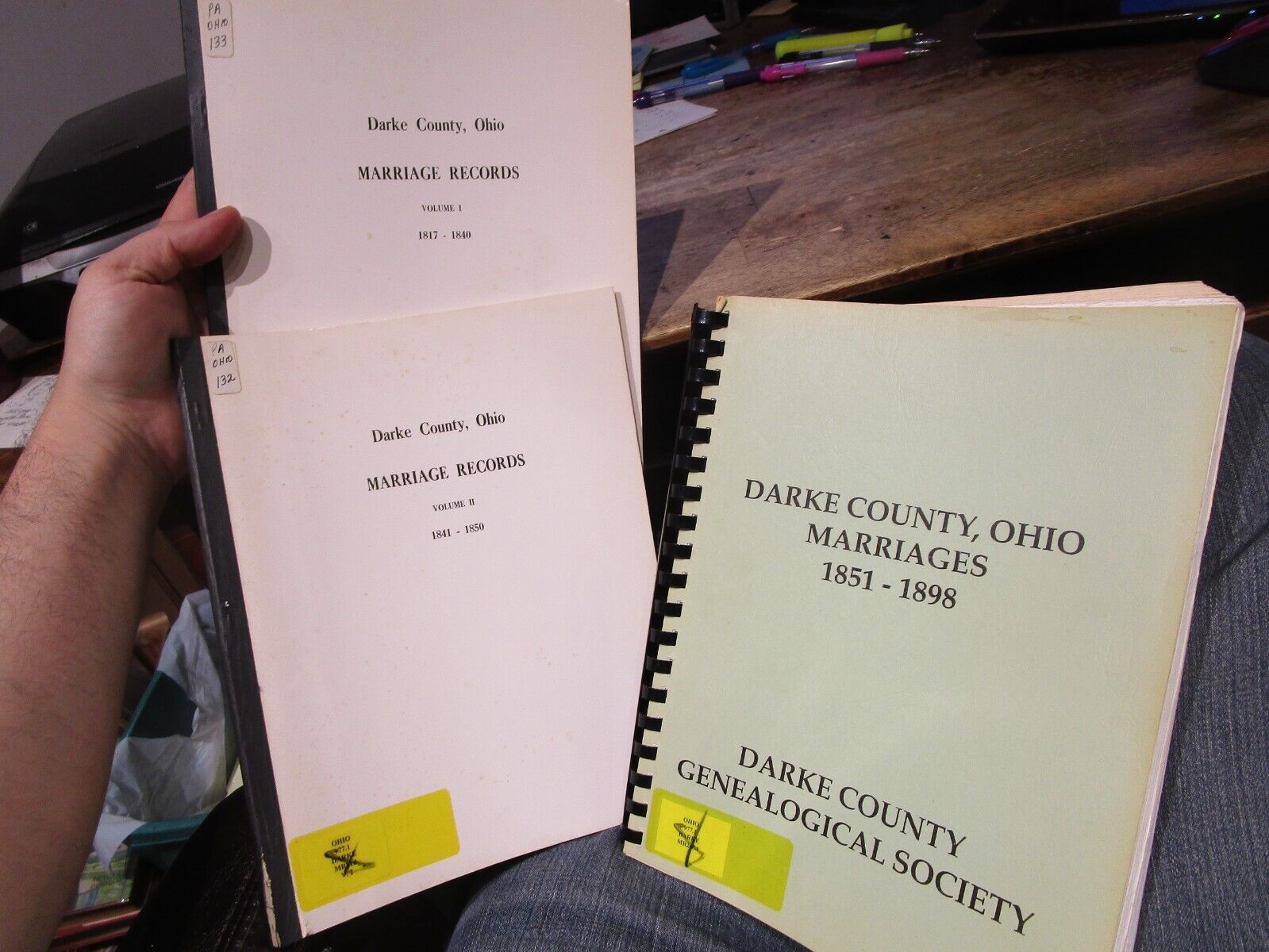 Darke County Ohio marriage Record Books Genealogy Greenville Arcanum Ansonia