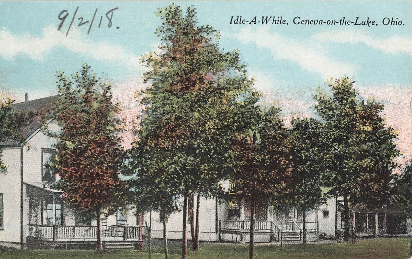 Geneva-on-the-Lake, Ohio Postcard Idle-A-While c 1918        R6