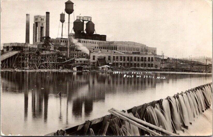 RPPC Postcard Pulp & Paper Mill Iroquois Falls Ontario Canada c.1904-1918  12233