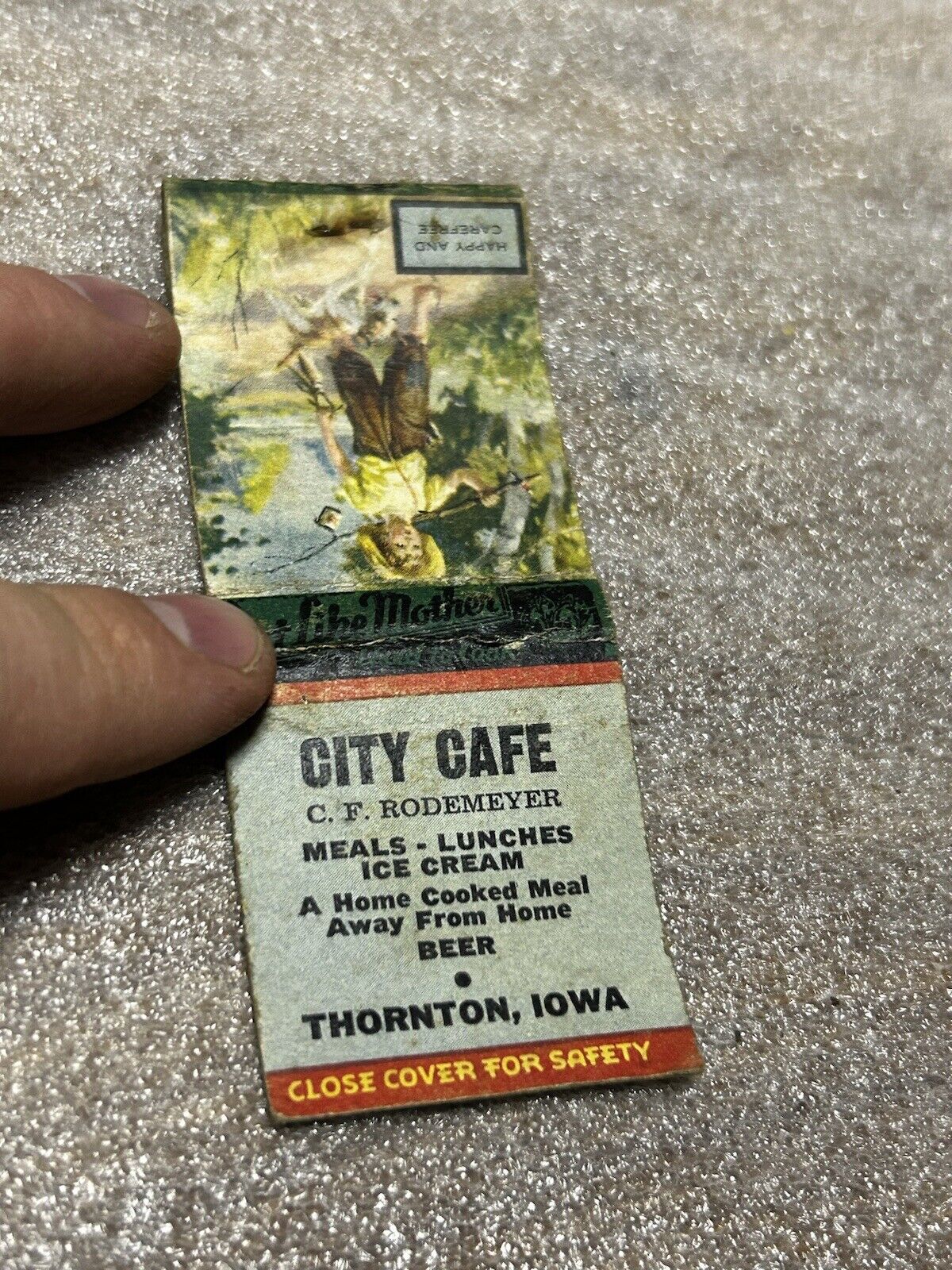 1950’s? Thornton Iowa Vintage Matchbook City Cafe Restaurant