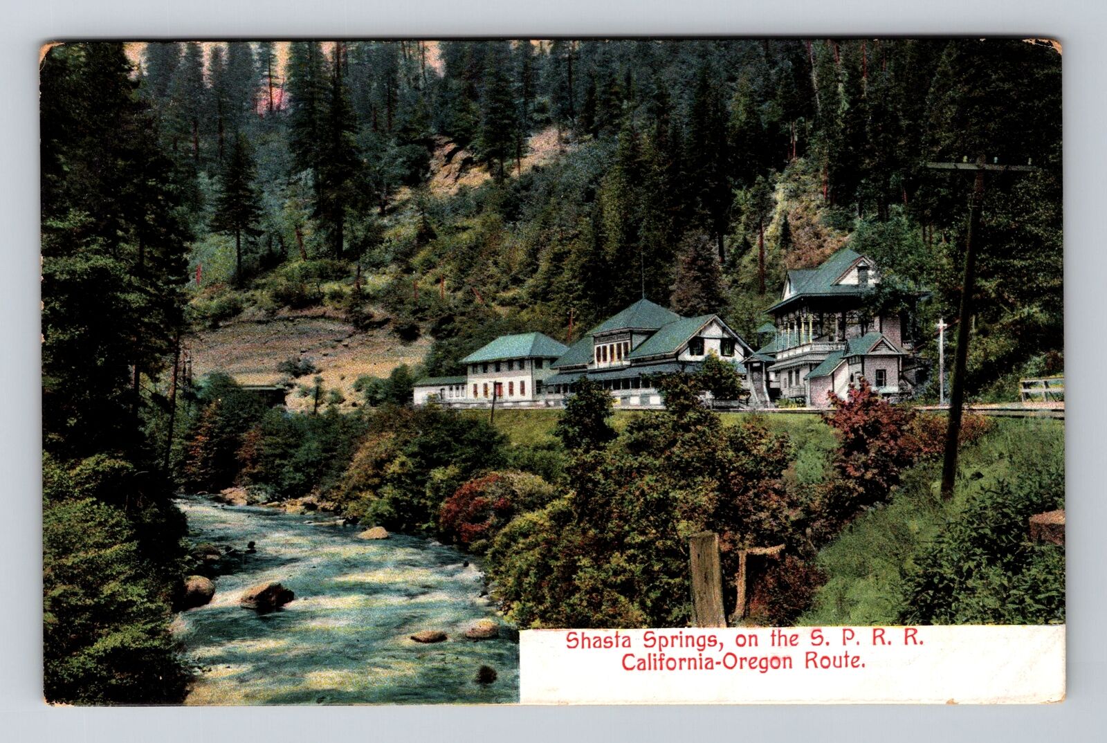 Dunsmuir CA-California, Shasta Springs, c1908  Antique Vintage Souvenir Postcard
