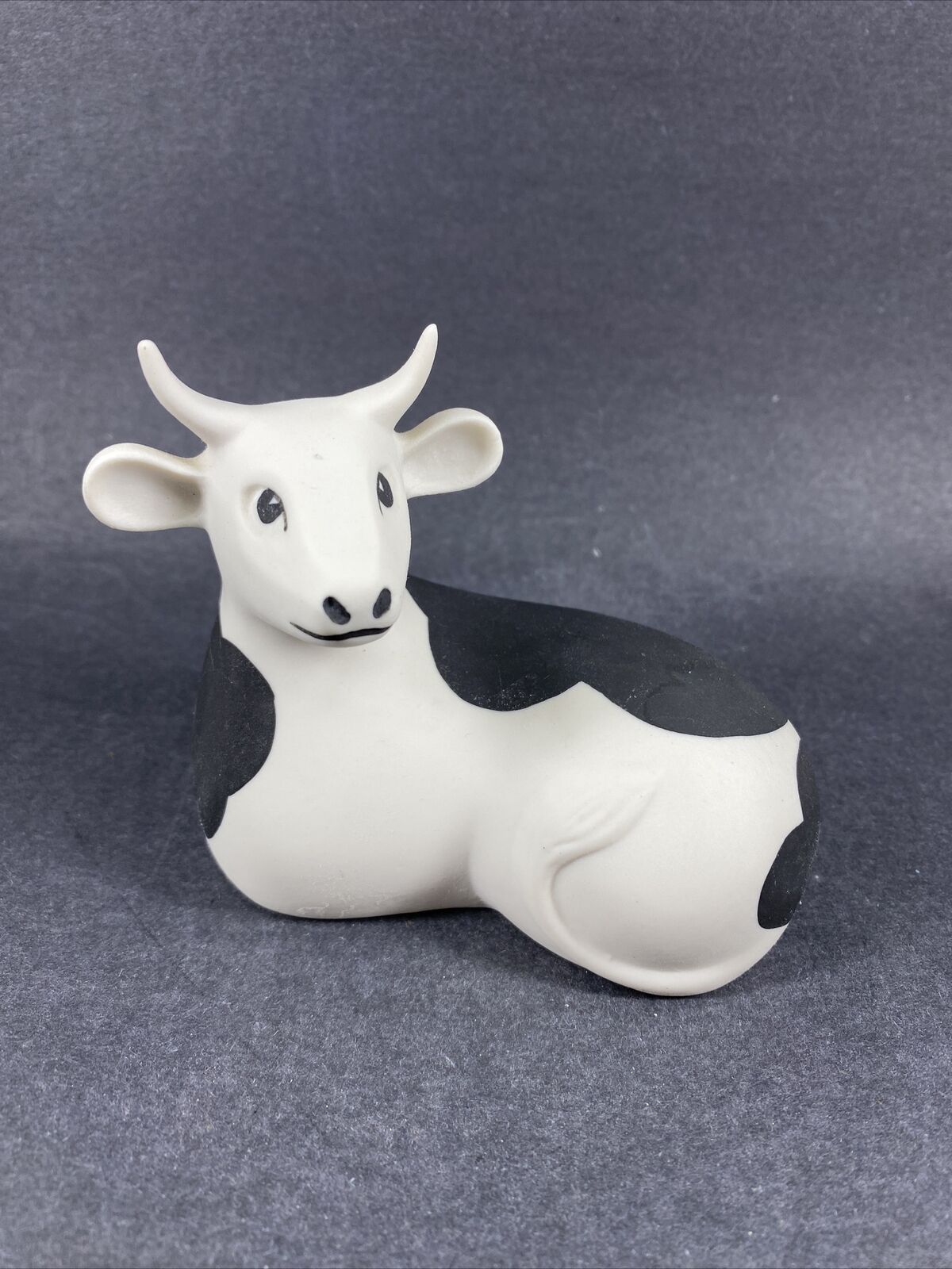 Highbank Porcelain Lochgilphead Scotland Black White Cow Figurine