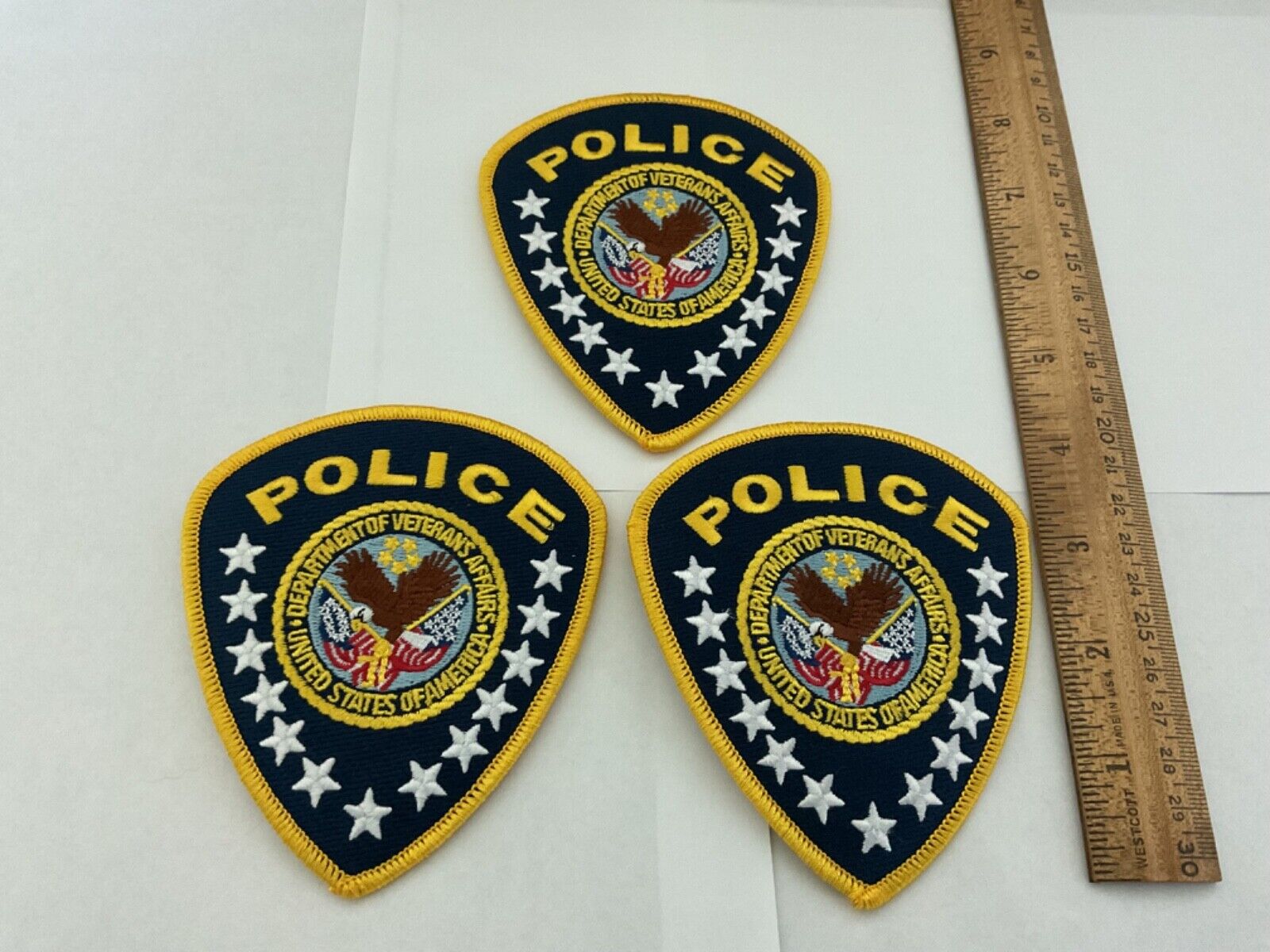 Police Department Of Veterans Affairs full size collectible patches 3 pieces