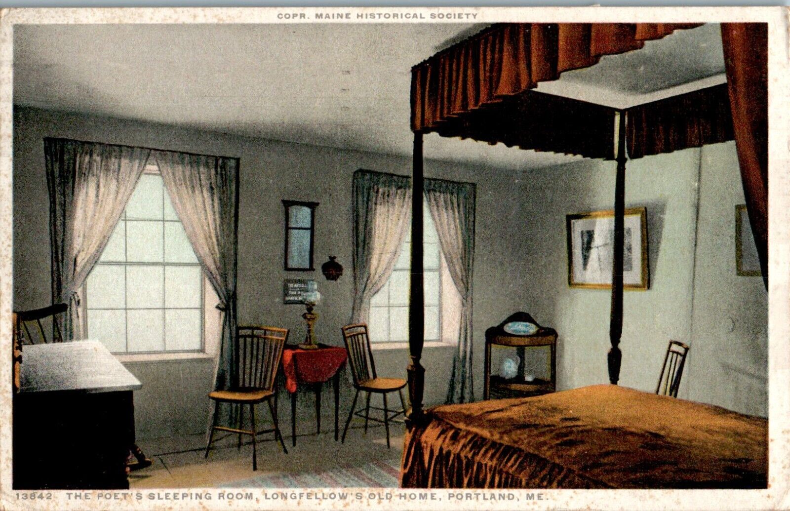 Sleeping Room, Longfellow\'s Home, Portland, Maine ME 1920 Postcard