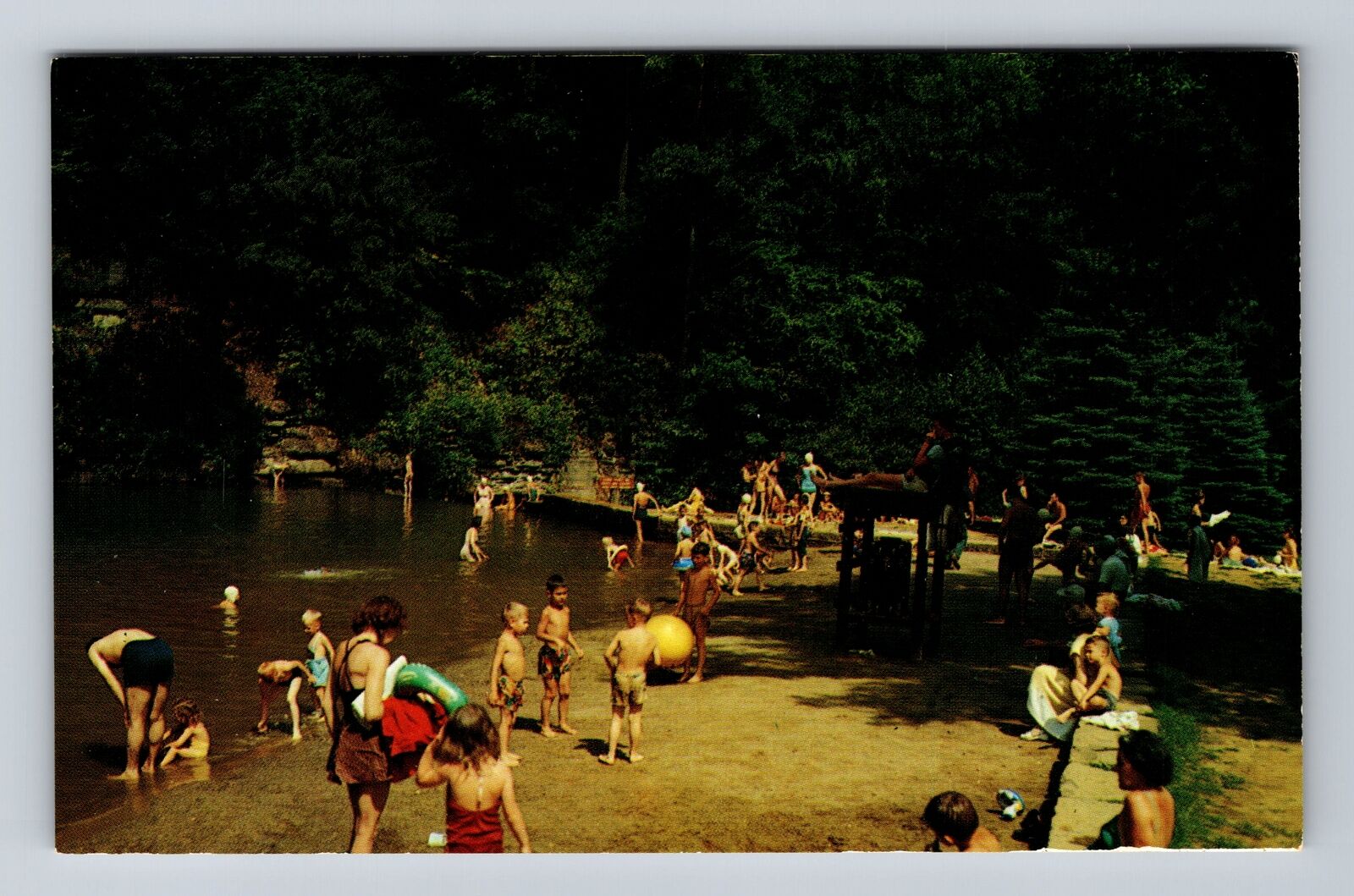 Marienville PA-Pennsylvania, Swimming, Cook Forest State Park, Vintage Postcard