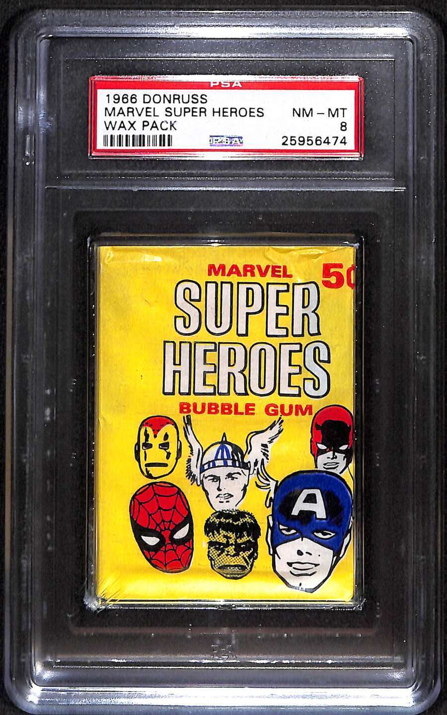 1966 Donruss Marvel Super Heroes  PSA 8 NMMT sealed wax pack old slab B89740