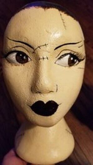 Unique Hand Painted Bride of Frankenstein Foam Mannequin Head