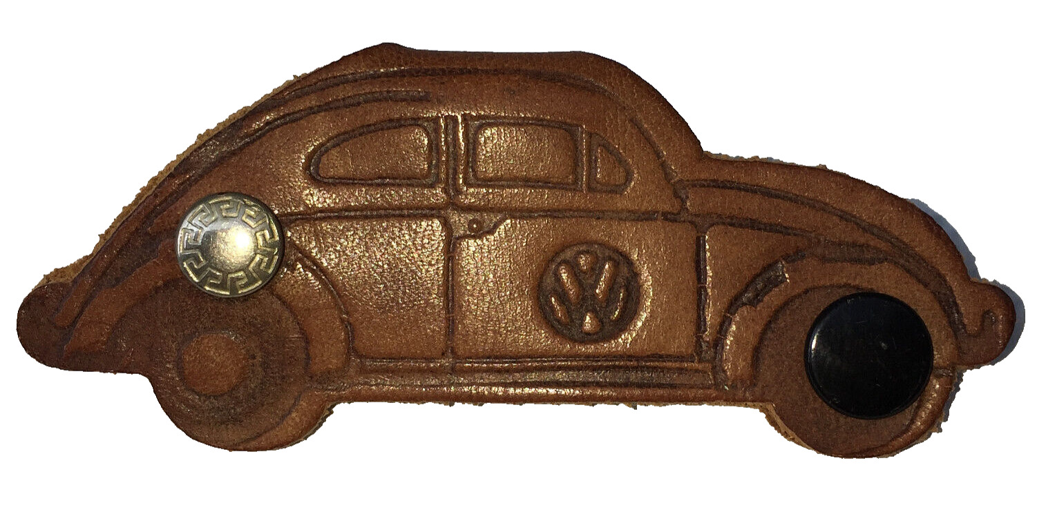 Volkswagen Beetle Keyholder Leather - Vintage - VW Car Dealership - Dallas Texas