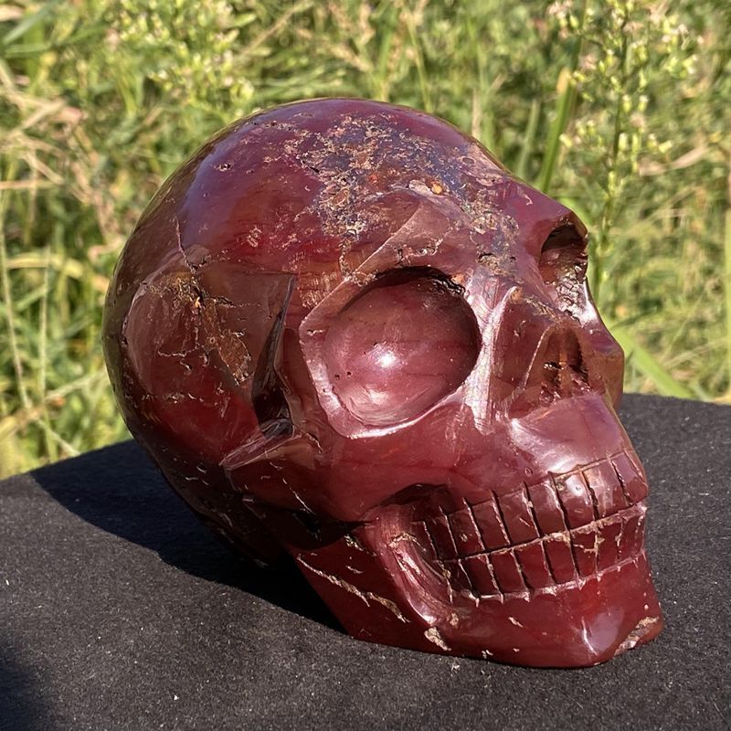 2.26LB Natural Mookaite Quartz Skull Carved Crystal Healing Model Skull Gift