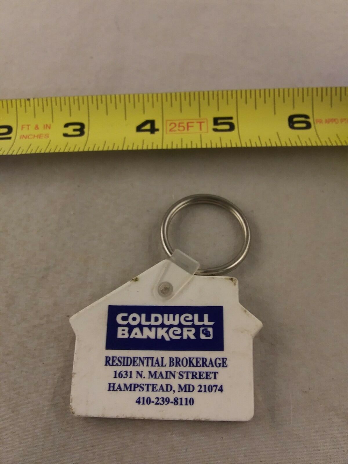 Vintage Coldwell Banker Hampstead Keychain Key Chain Key Ring Fob Hangtag *QQ78