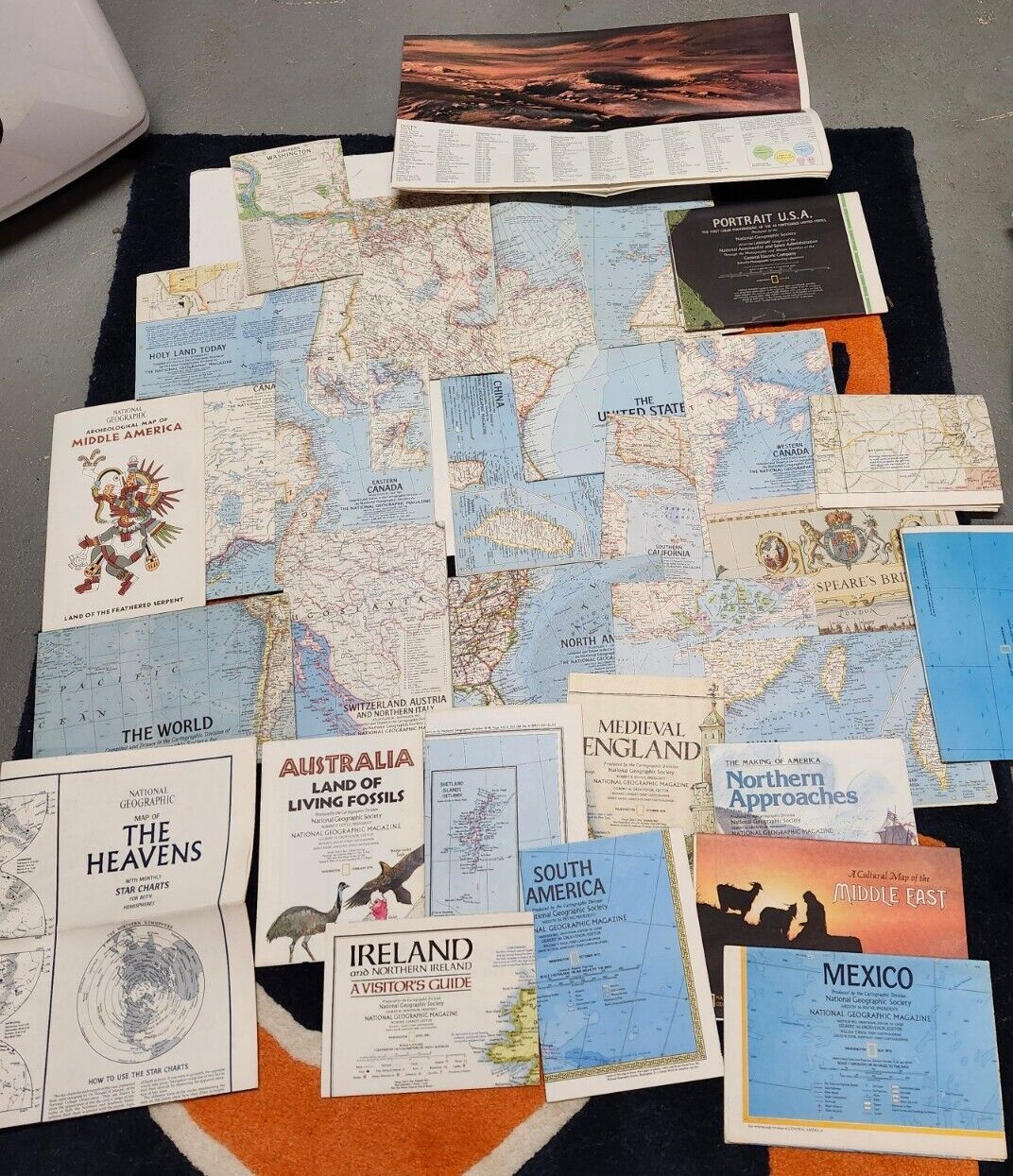 Vintage National Geographic MAPS LOT 60\'S 70\'S United States Countries
