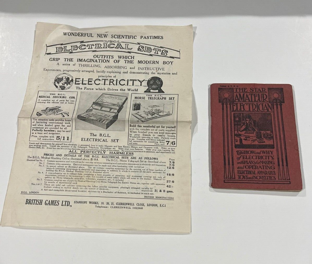 1907 The Star Amateur Electrician Booklet/Plus Vintage Ad  