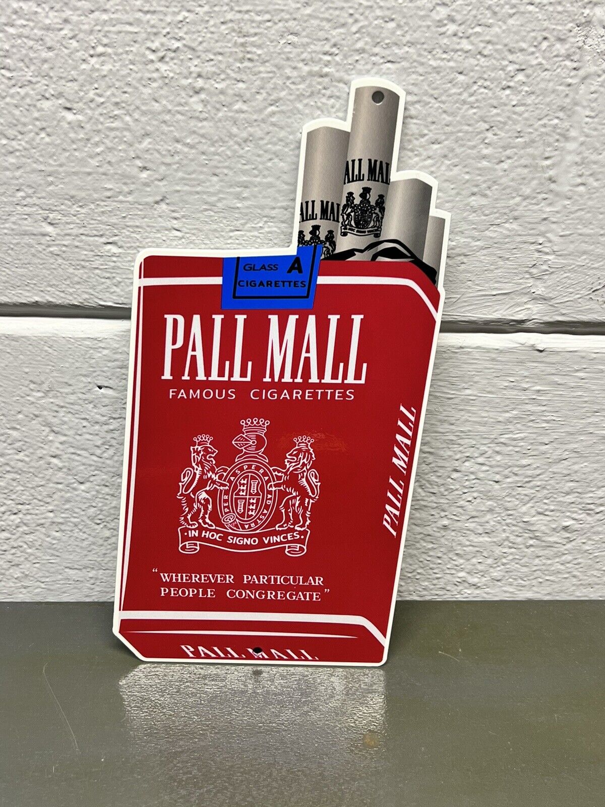 PALL MALL Cigarettes Thick Metal Sign Filter Smoke Cigar Pack Bar Gas Oil