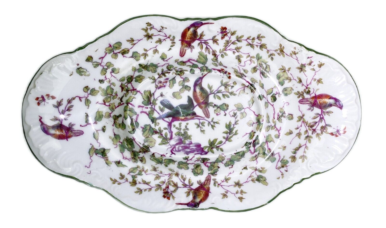 Hummingbird Porcelain Bird Plate Tray 9.25”x 5.5”