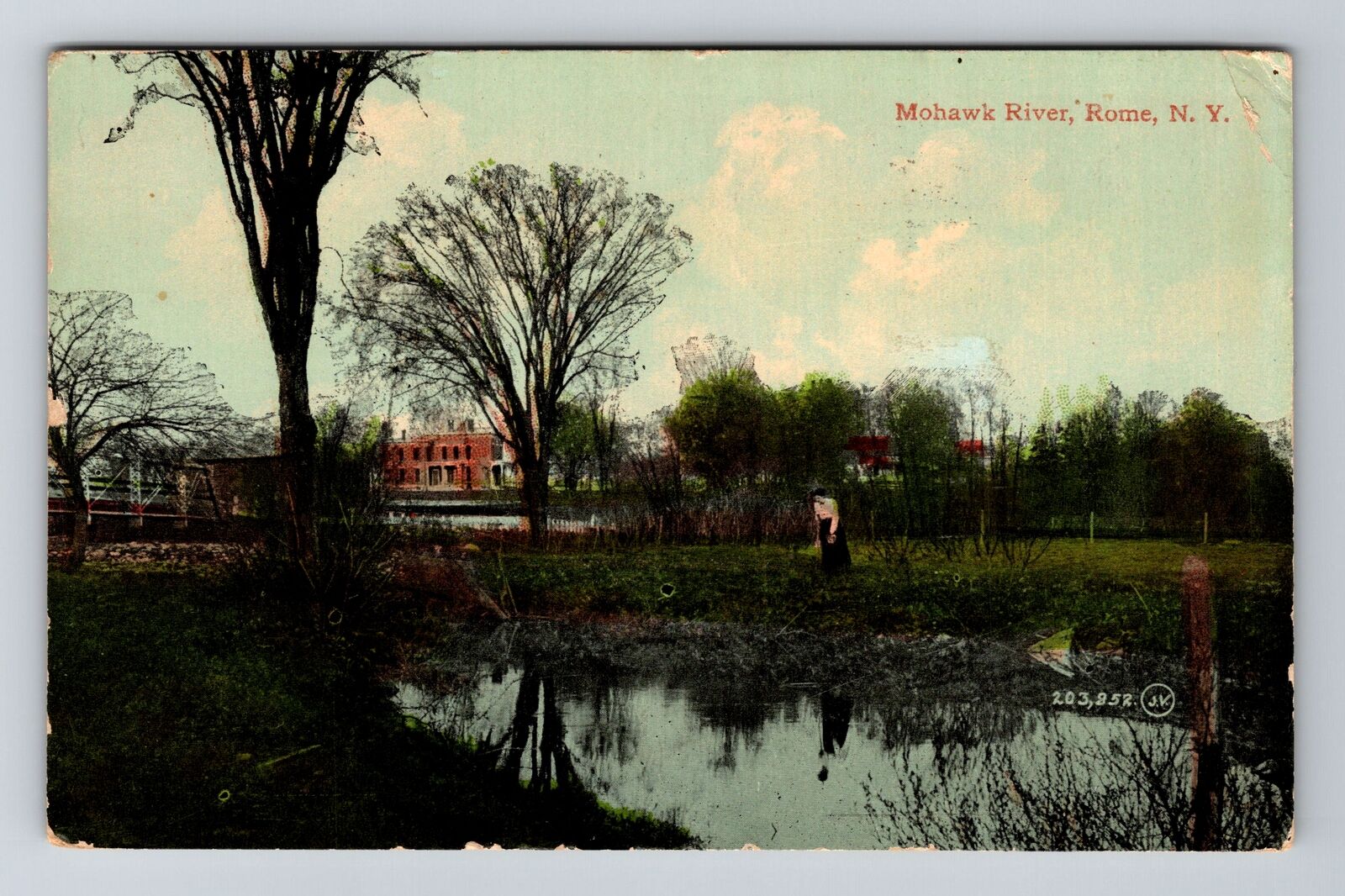 Rome NY-New York, Mohawk River, Antique Vintage c1925 Souvenir Postcard