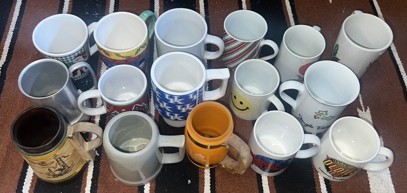 Lot Of 16 Vintage Coffee Cups 