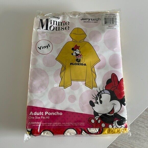 Disney MINNIE MOUSE ADULT PONCHO VINYL NEW In Package Rain Shield