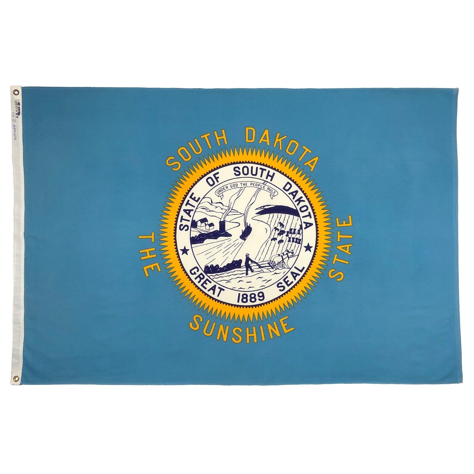 Vintage Cotton South Dakota Sunshine State Flag USA Old Cloth American Art Large