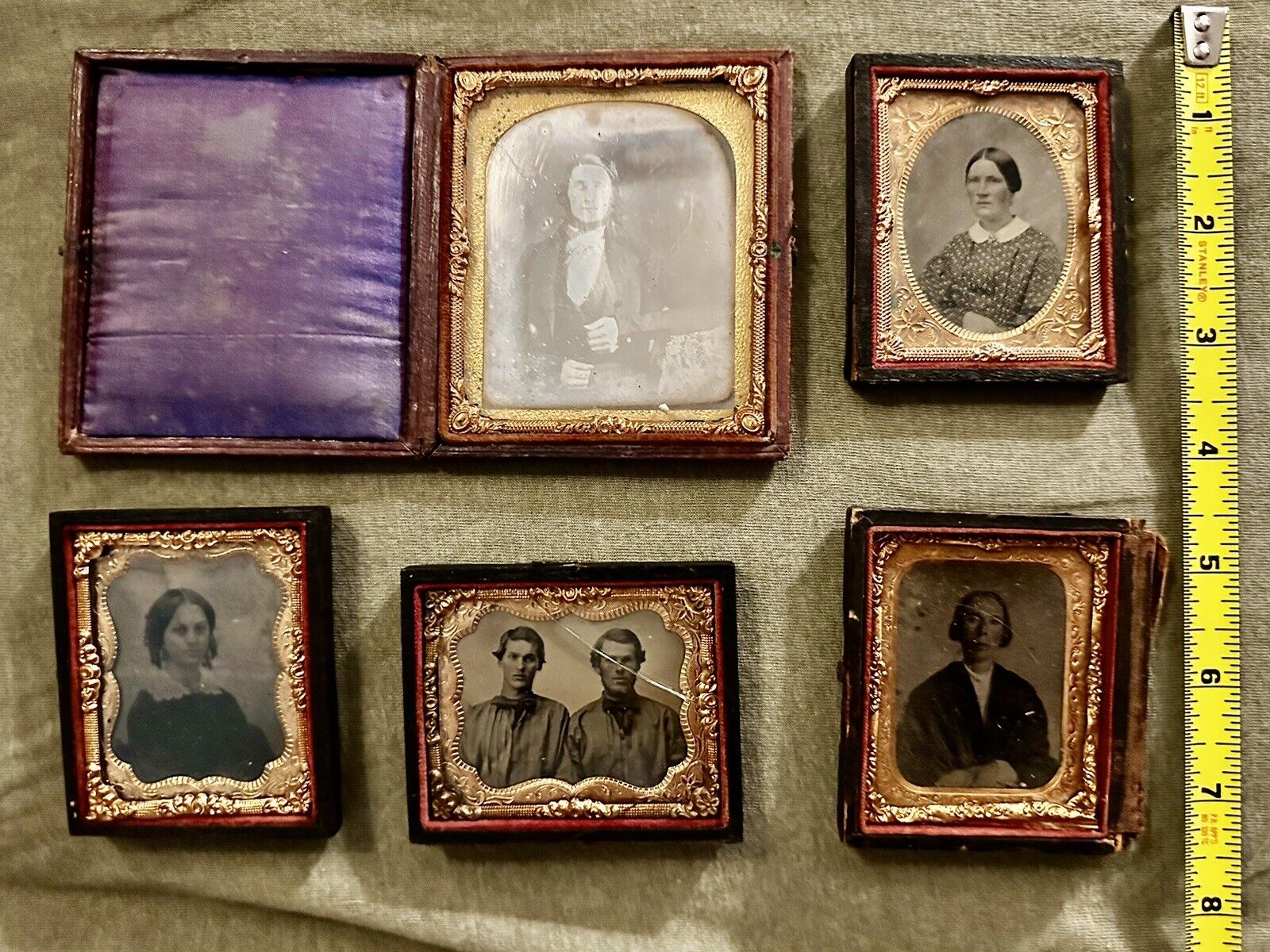 Original Civil War Union Family Tin Type Photos Lot Of 5