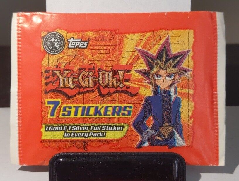 1996 YU-GI-OH TOPPS 7 STICKER PACK 1 GOLD & 1 SILVER FOIL IN EVERY PACK 💎💎💎