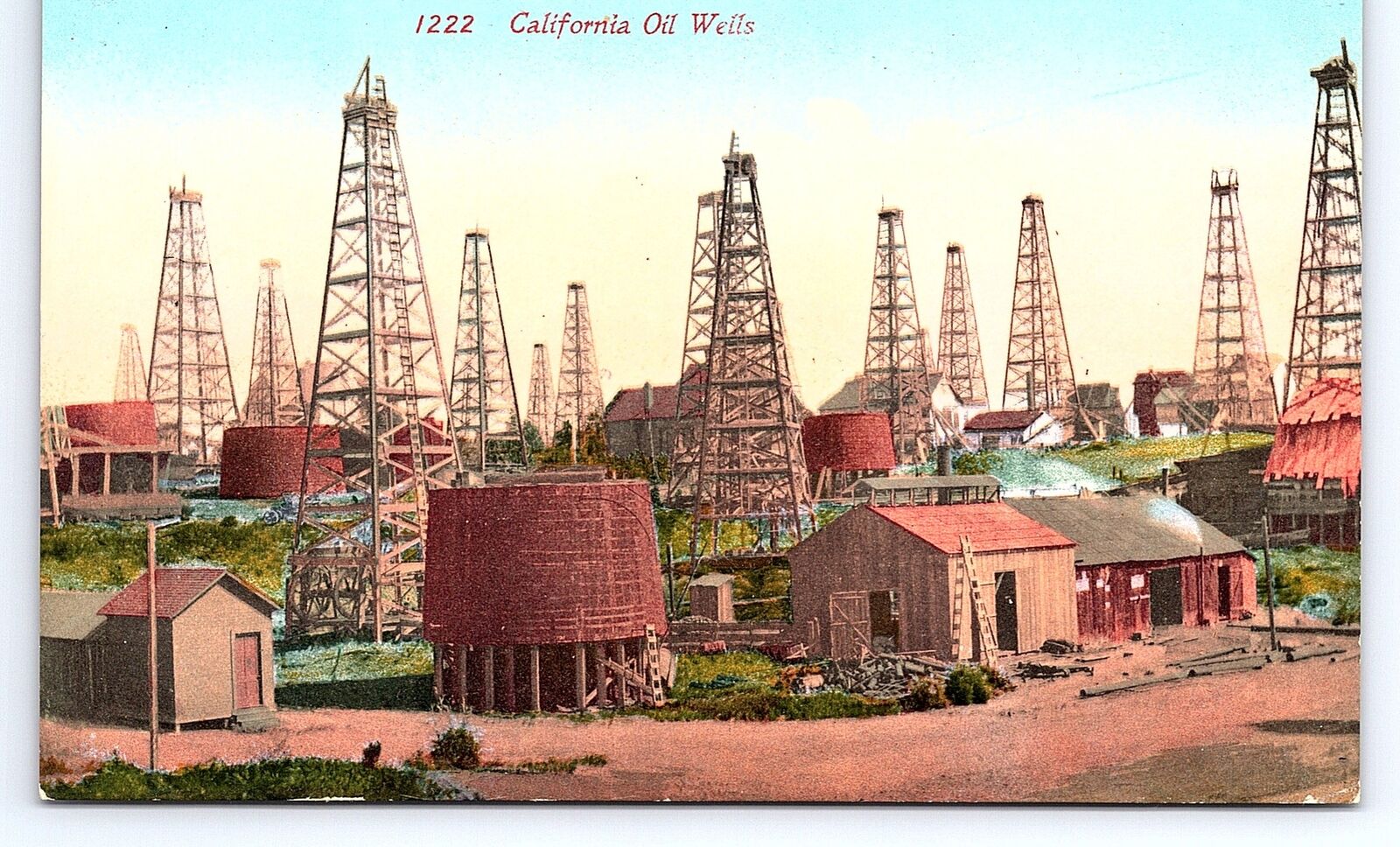 Postcard California Oil Wells Edward Mitchell Co.