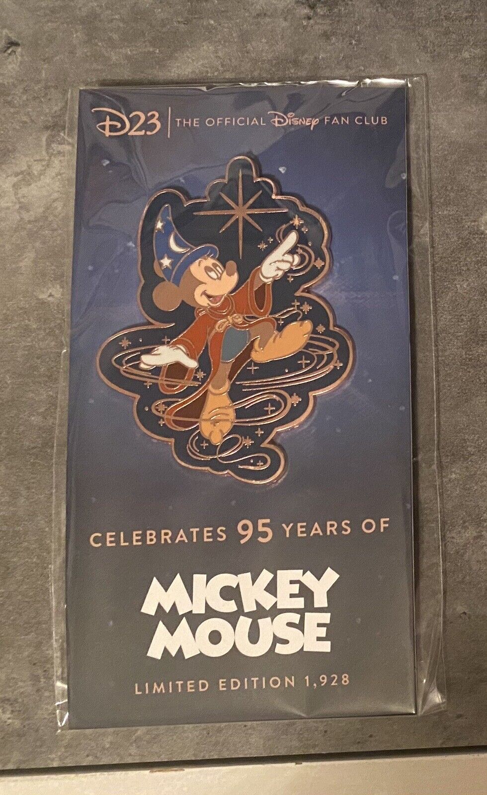 D23-Exclusive 95 Years of Sorcerer Mickey Mouse Jumbo Pin LE 1928