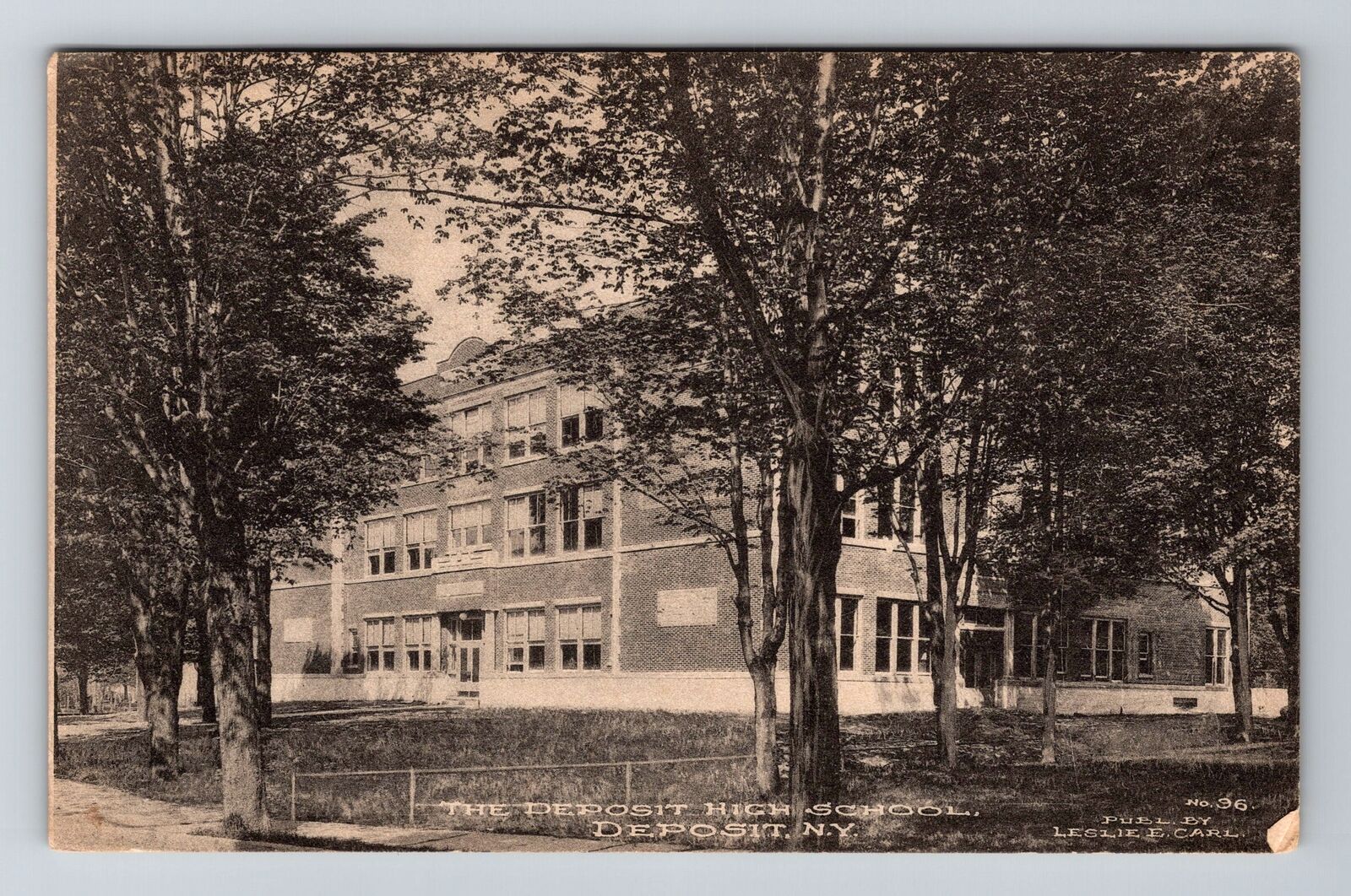 Deposit NY-New York, Deposit High School, Vintage Postcard