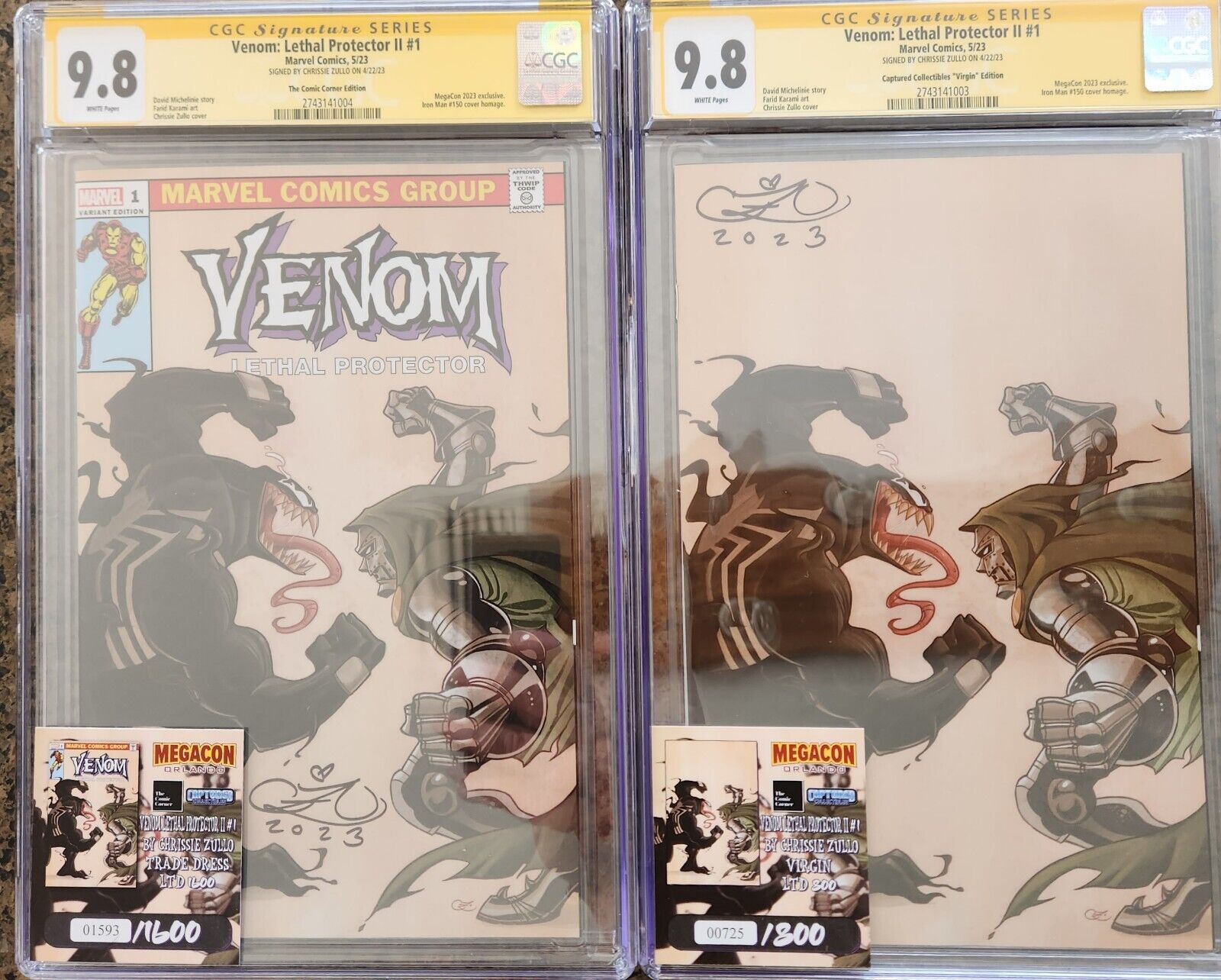 Limited Venom Lethal Protector #1 Chrissie Zullo Signed Variant Set. CGC 9.8