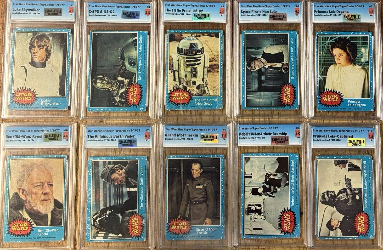 1977 Topps Star Wars Series 1. Graded Complete  Set 1-66 Avg Grade 2.0-4.0 🤩