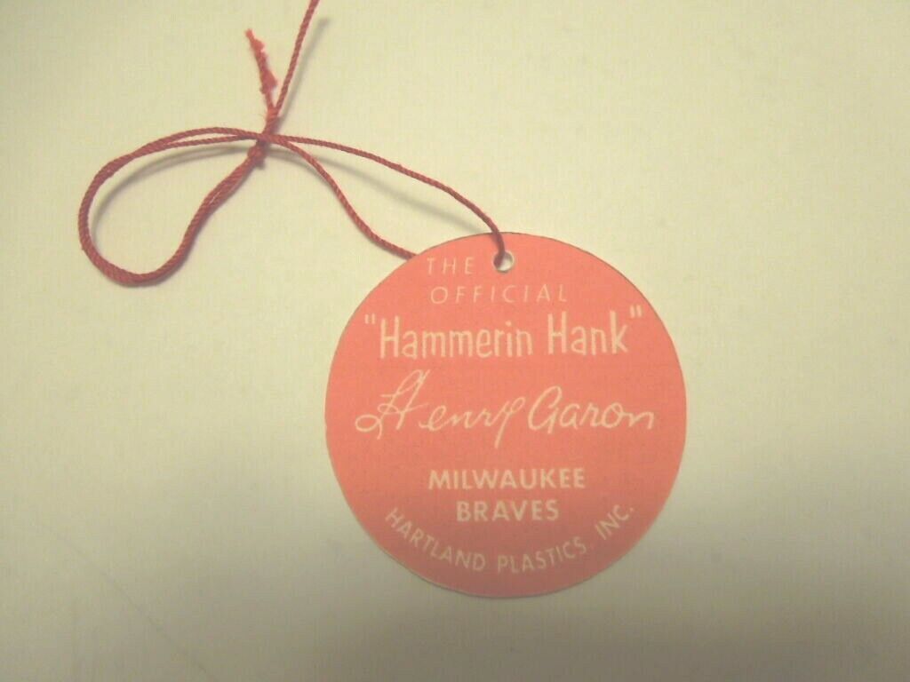 1950's 60's Hank HENRY Aaron Hartland Baseball  figure custom  Hang Tag 