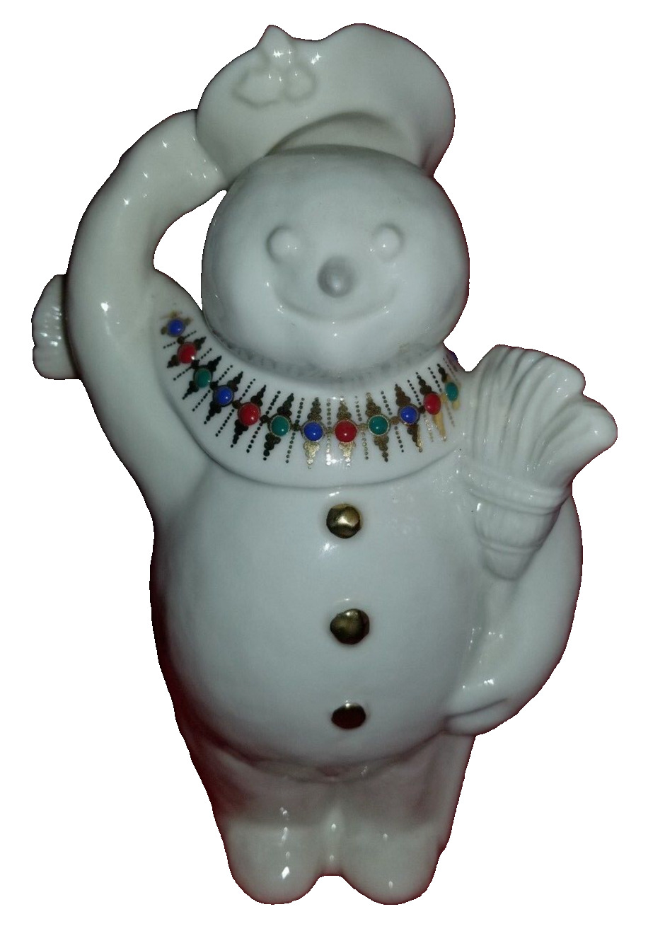 Lenox Handpainted China Jewels Collection Jolly Snowman Tipping Hat 1995 USA  *