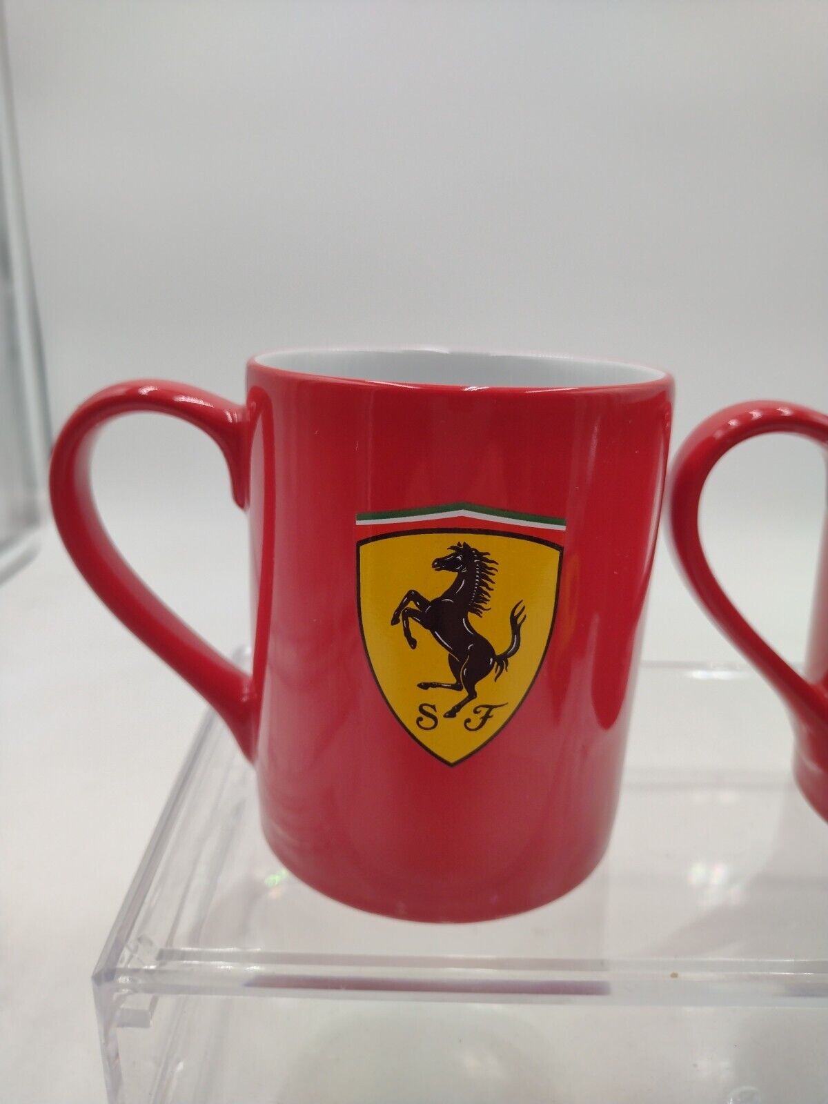 Vintage Ferrari UPS Race Team Coffee Mugs Set Of 2