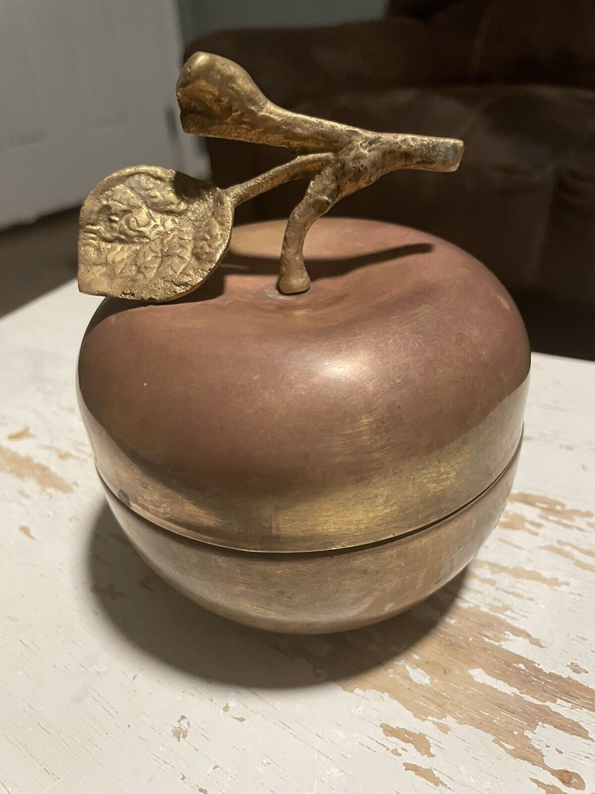 Brass Apple Container Vintage