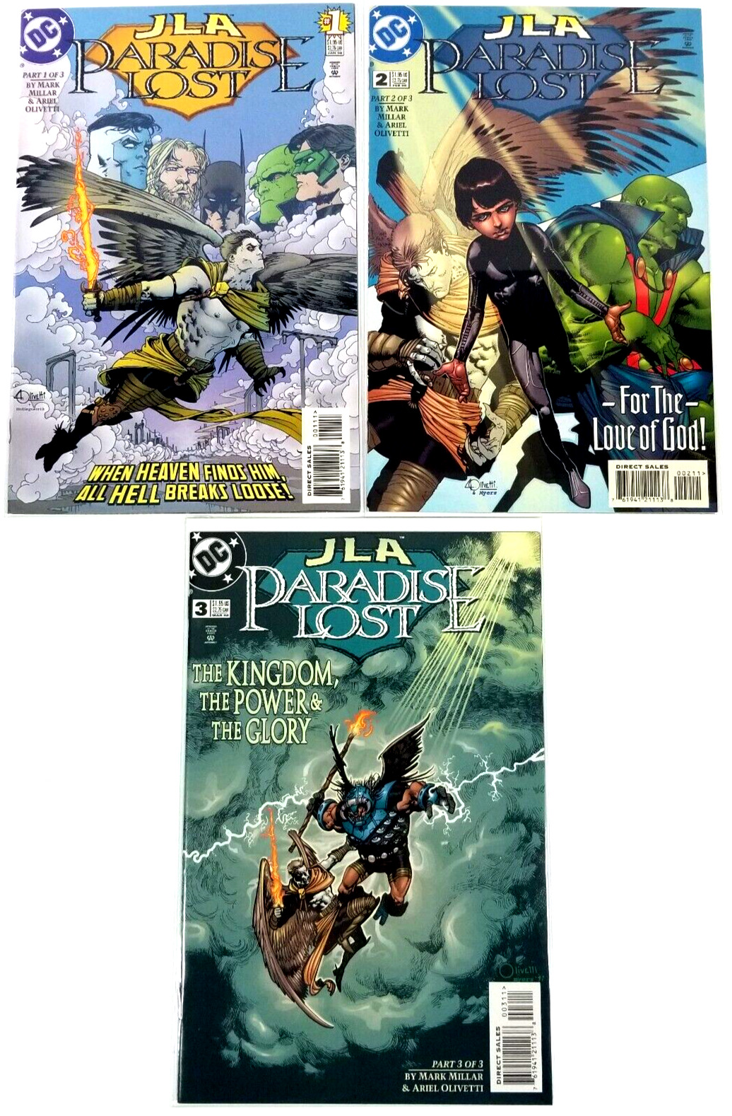 JLA Paradise Lost 1-3 COMPLETE Series DC Comics 1998, Batman, Wonder Woman VF/NM
